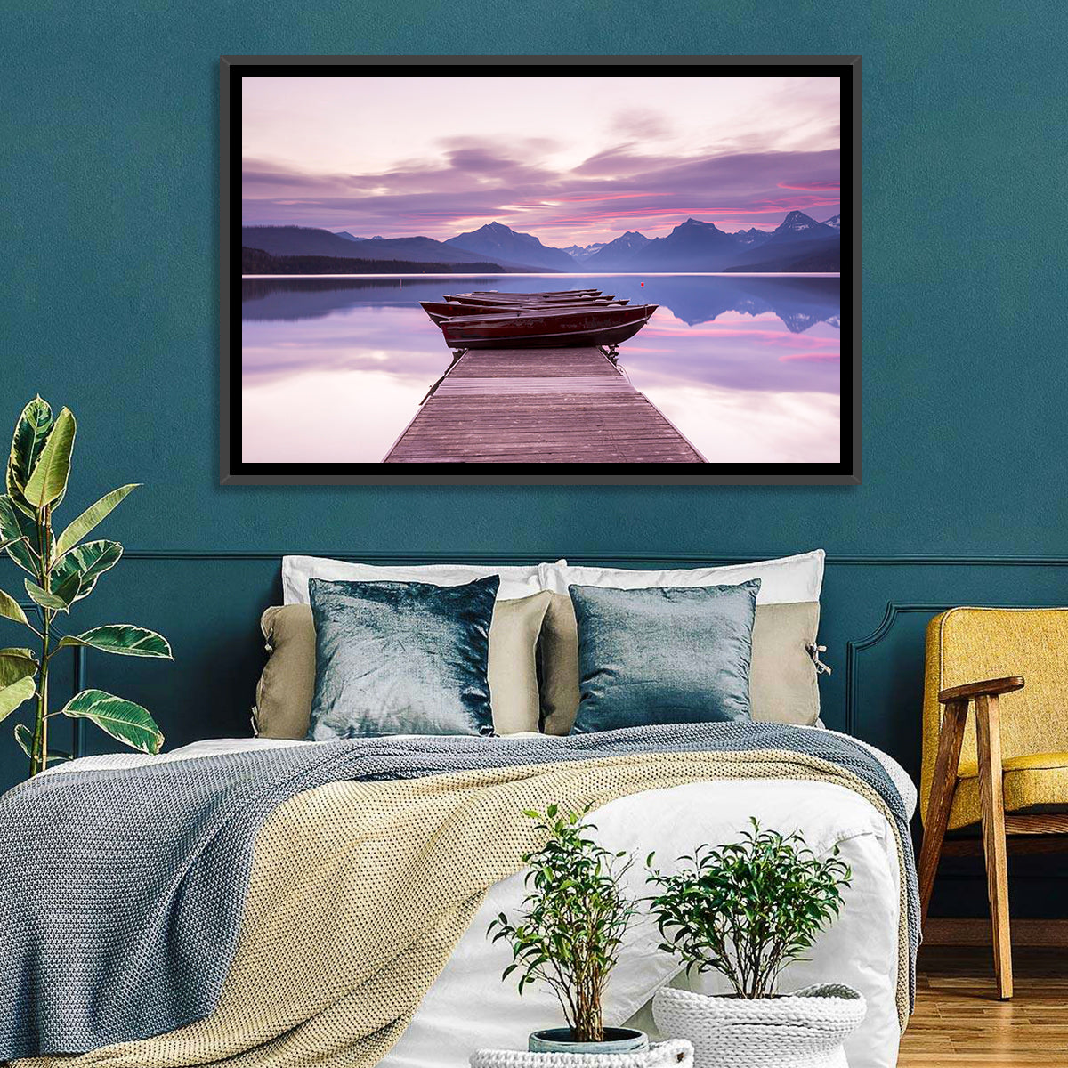 Lake Mcdonald Sunset Dock Wall Art