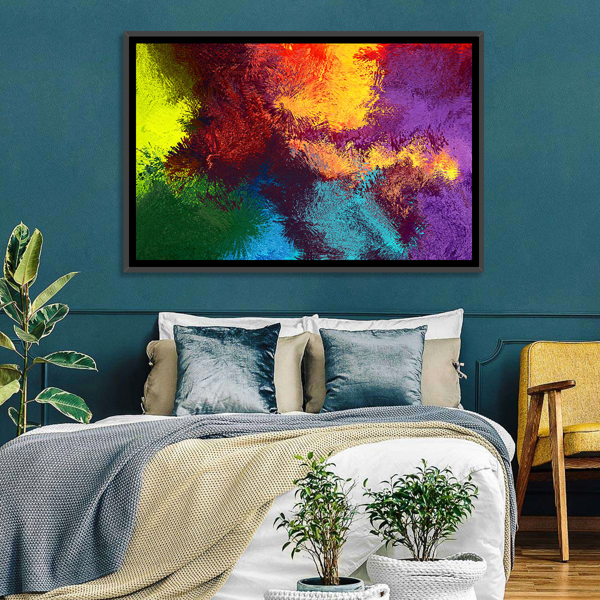 Sparkling Color Fields Wall Art in a room, landscape
