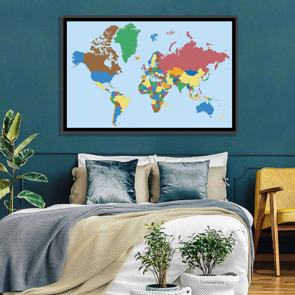 Colorful World Map Wall Art