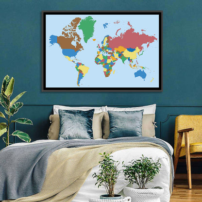 Colored World Map Wall Art