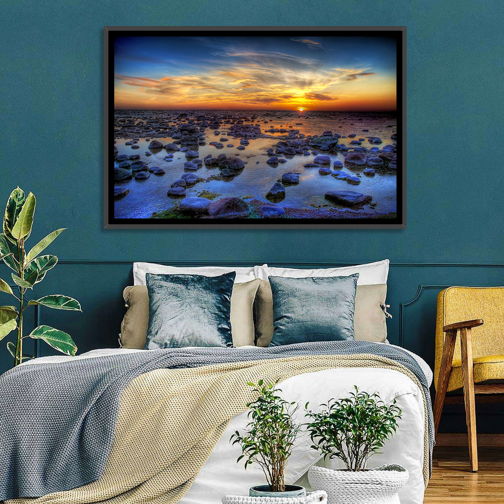 Sea Stones at Sunset Wall Art