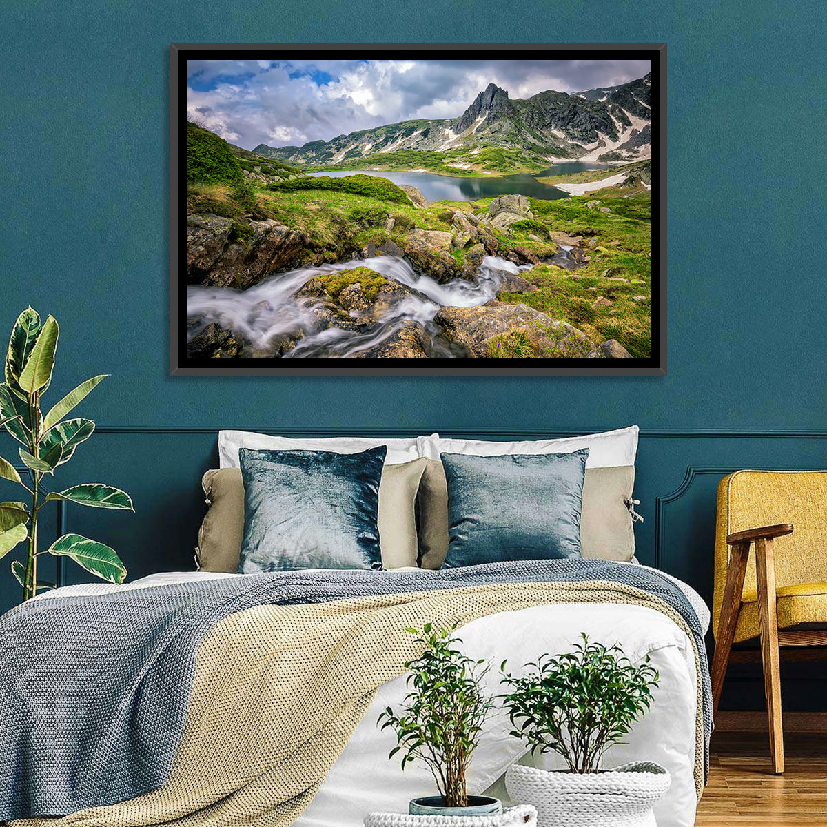 Seven Rila Lakes View Wall Art in a room, landscape
