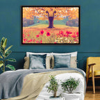 Autumn Tree and Poppy Field Wall Art