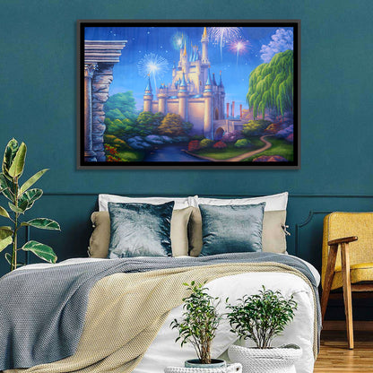 Cinderella Castle Fireworks Illustration Wall Art