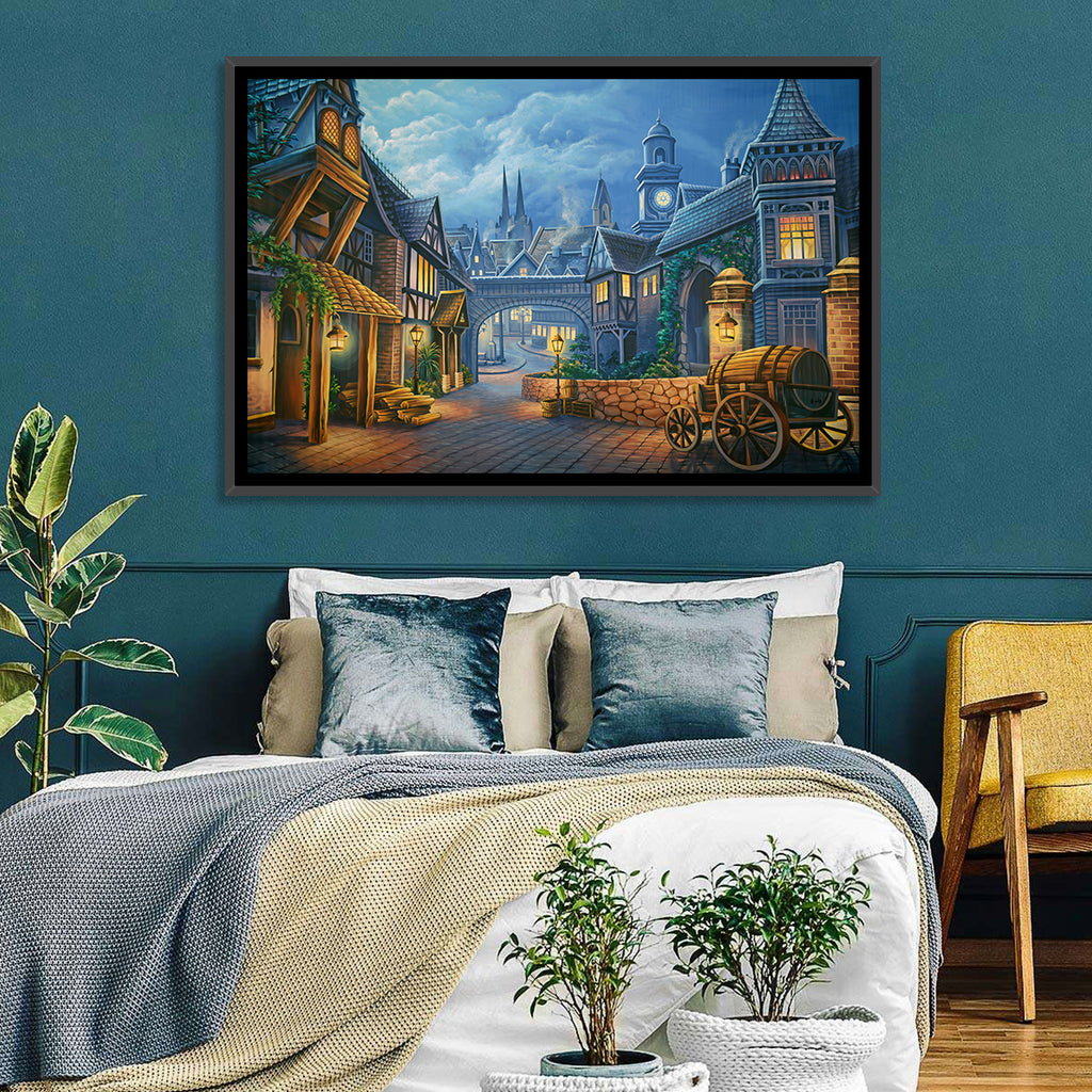 Victorian London Cobblestone Street Wall Art