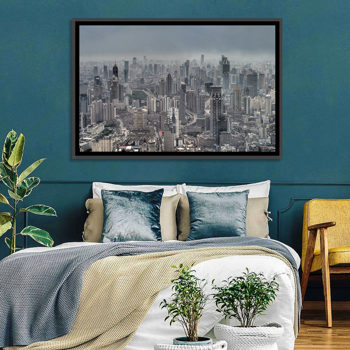 Shanghai Layered Skyline Wall Art