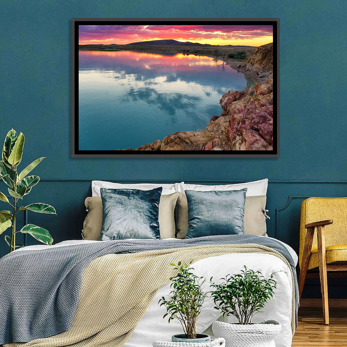 Lake Balkhash Sunset Reflection Wall Art
