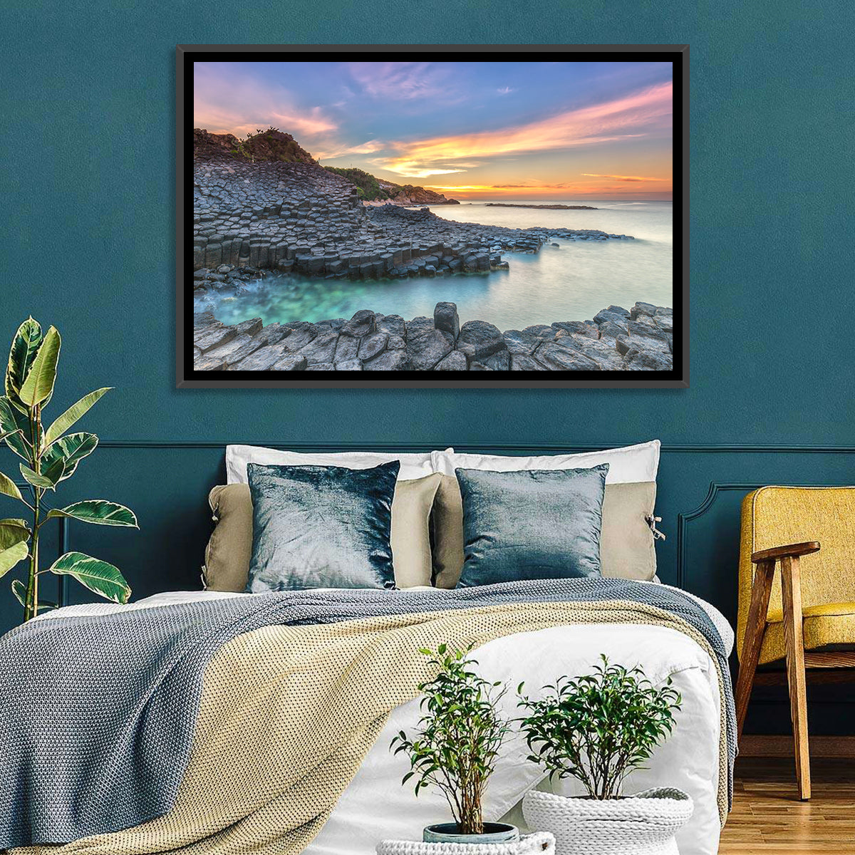 Tuy Hoa Basalt Sunset Wall Art in a room, landscape