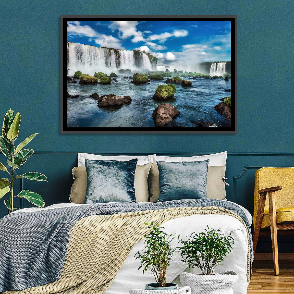 Iguazu Falls Vista Wall Art in a room, landscape