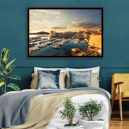Dubrovnik Old Port at Golden Hour Wall Art