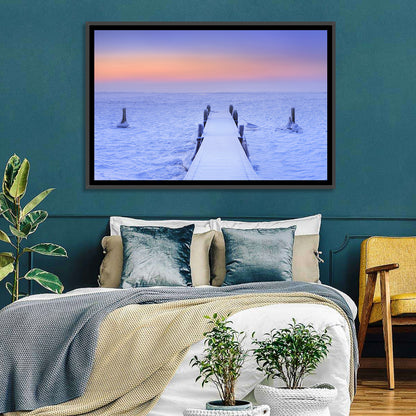 Frosted Jetty at Sunrise Wall Art