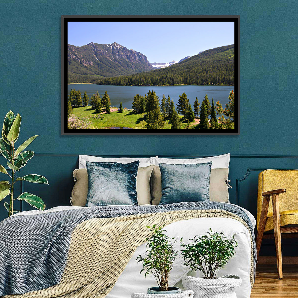 Gallatin National Forest Lake Wall Art in a room, landscape