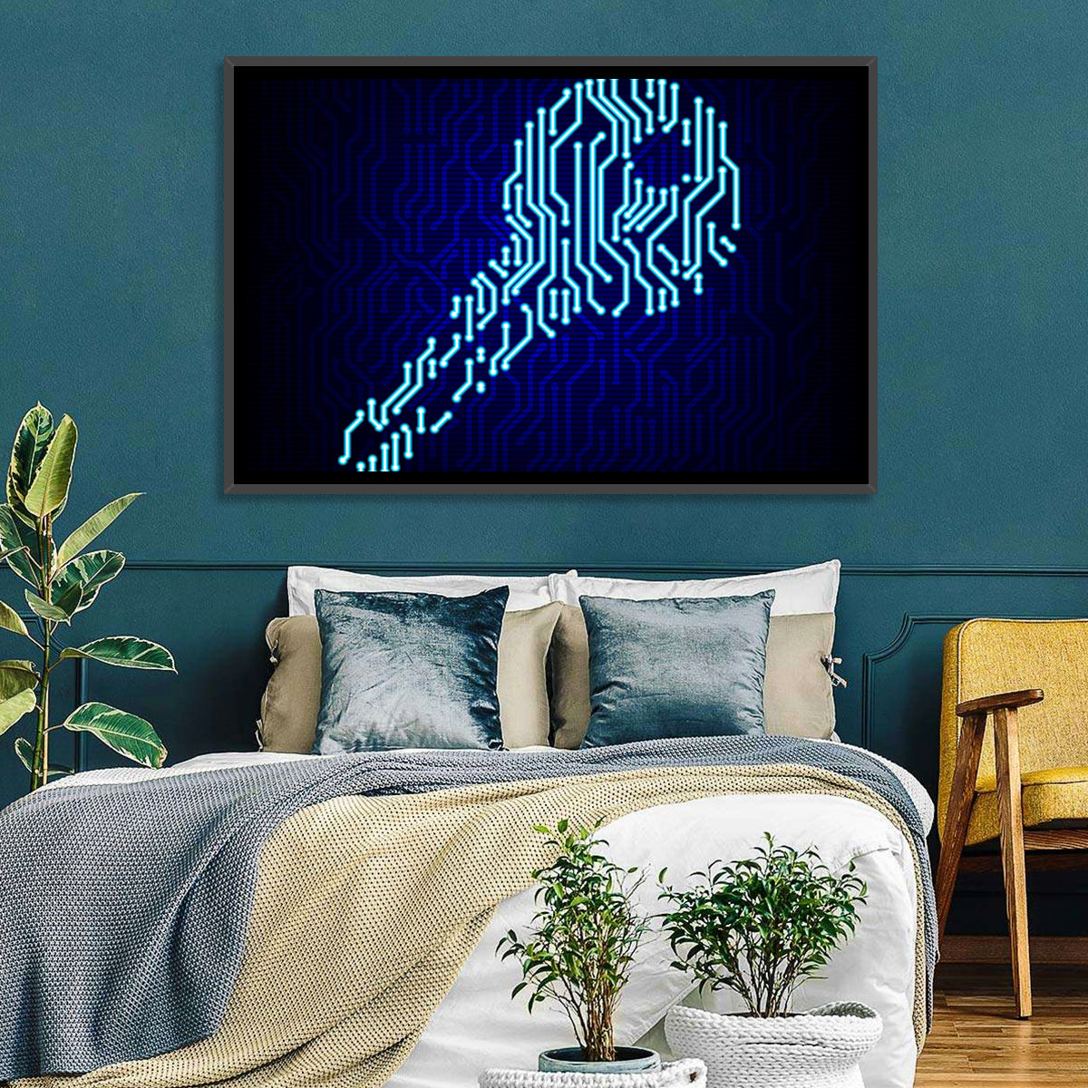 Digital Key Concept Wall Art in a room, landscape