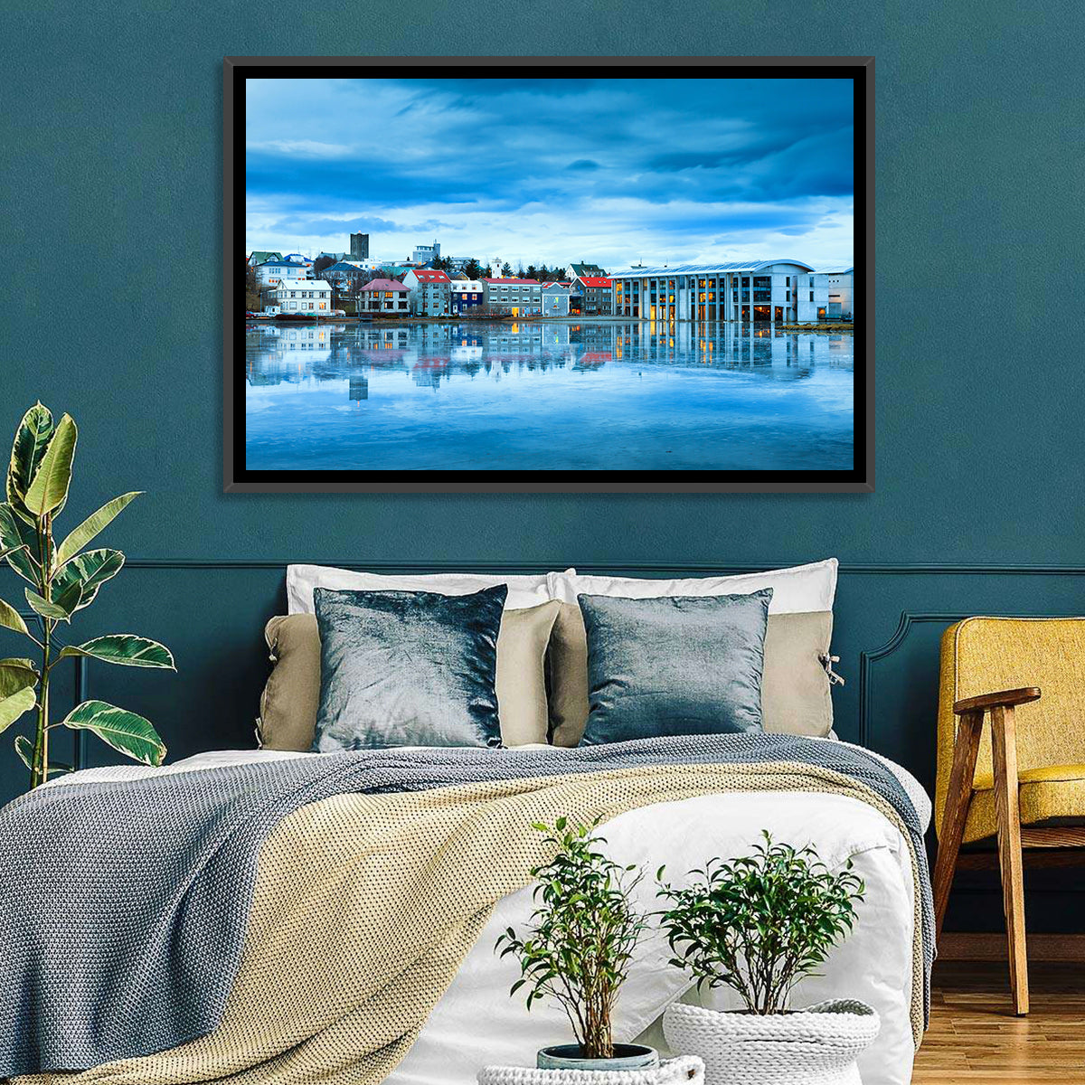 Reykjavik City Hall at Blue Hour Wall Art