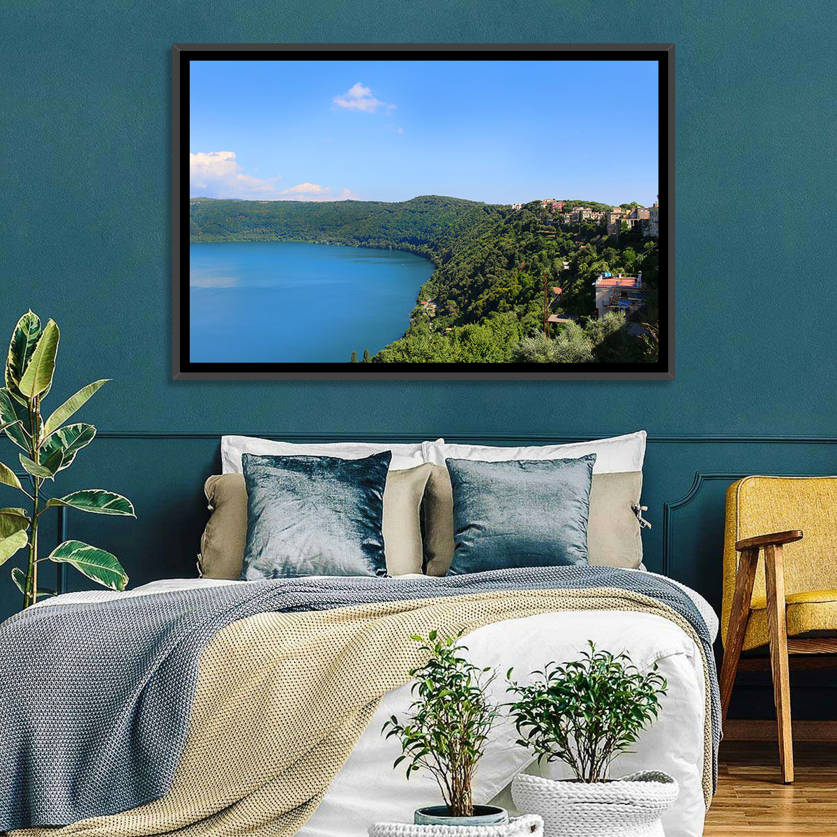 Lake Albano, Castel Gandolfo Wall Art in a room, landscape