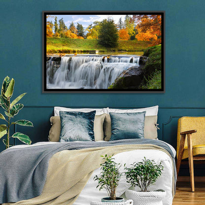 Autumn Forest Waterfall Wall Art