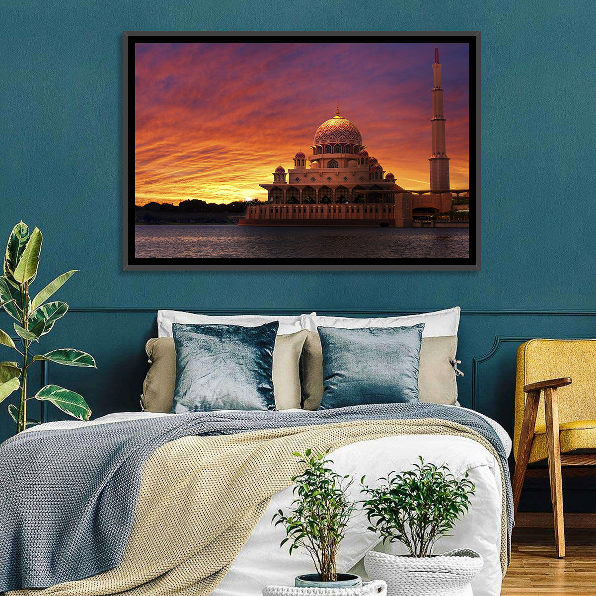 Putra Mosque at Sunset Wall Art in a room, landscape