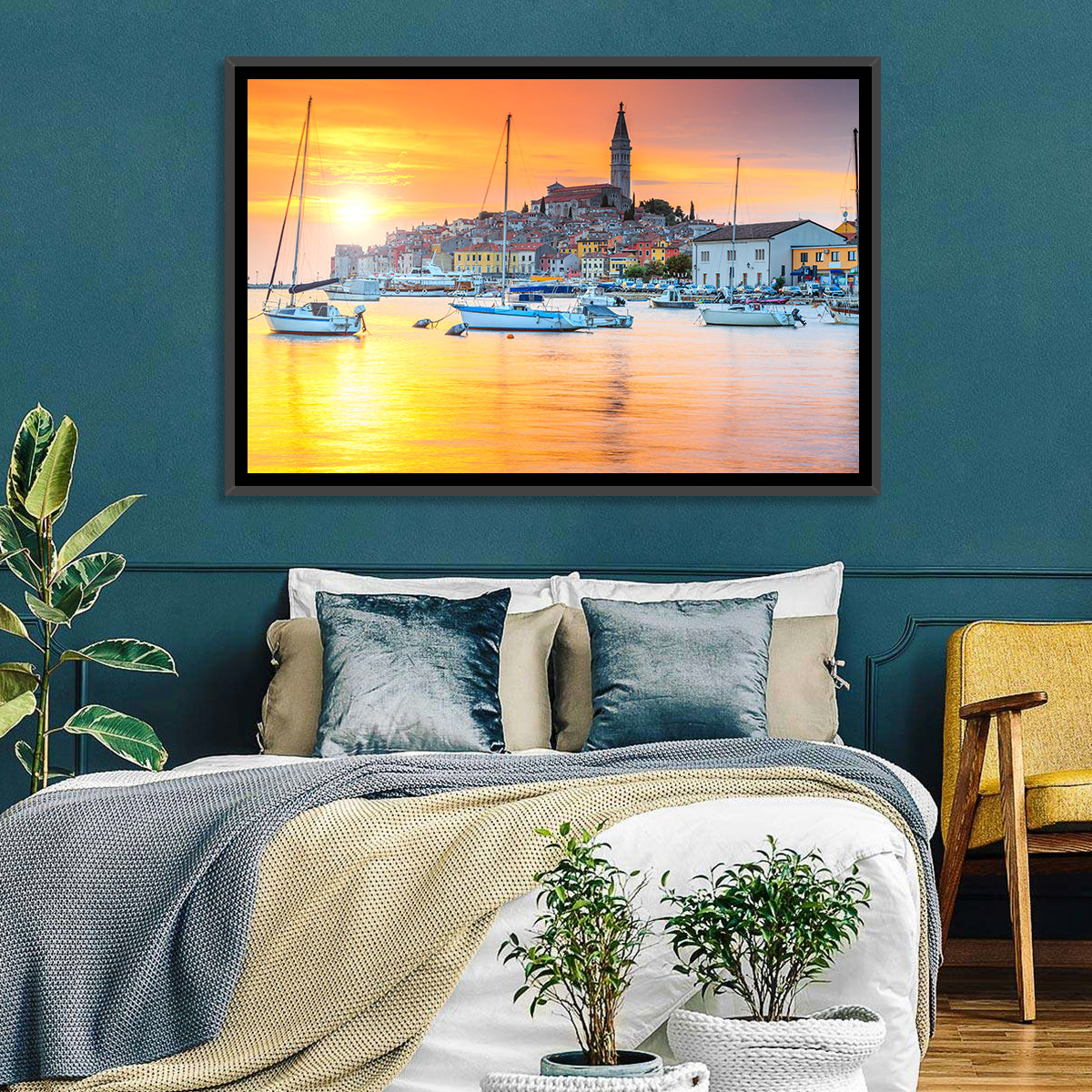 Rovinj Harbor at Sunset Wall Art