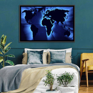 Glowing World Map Wall Art