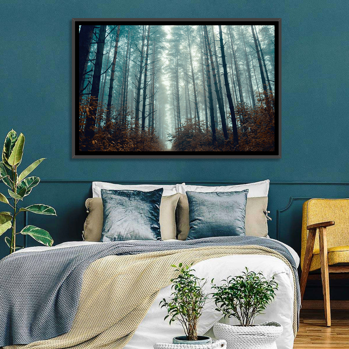 Misty Pine Forest Wall Art