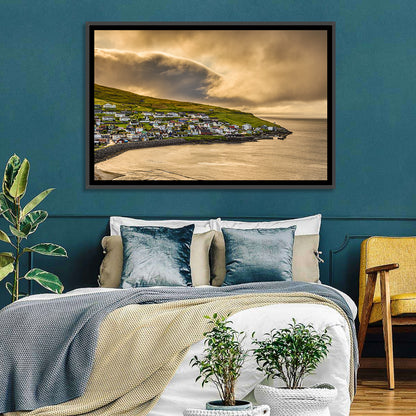 Coastal Village at Golden Hour Wall Art
