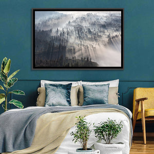 Foggy Forest Sunrise Wall Art