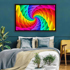 Rainbow Spiral Vortex Tunnel Wall Art