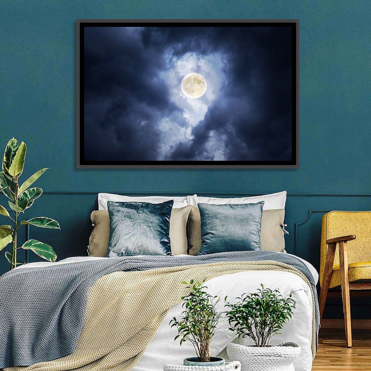 Supermoon Through Storm Clouds Wall Art