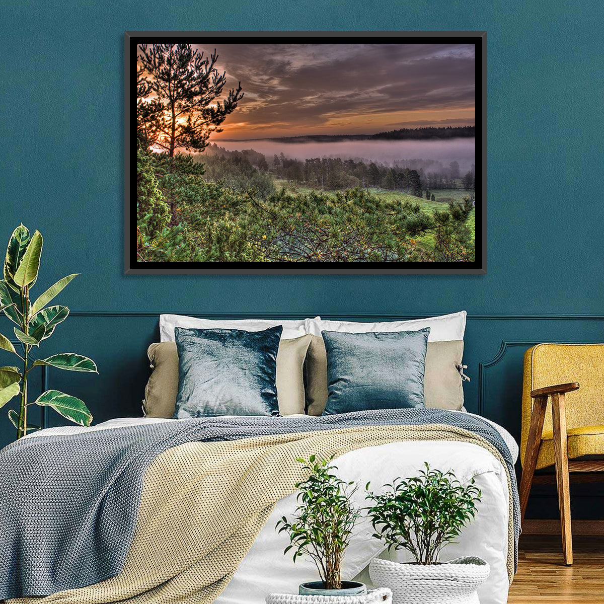 Misty Swedish Pine Valley Wall Art
