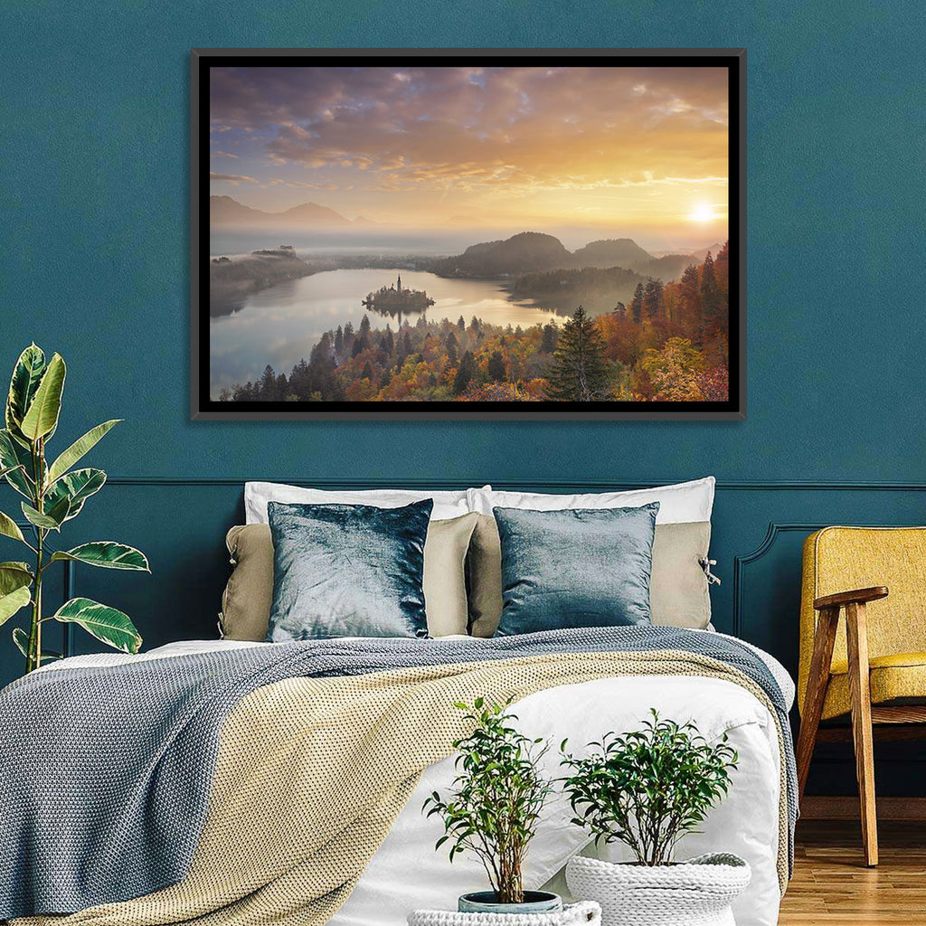 Autumn Morning at Lake Bled Wall Art