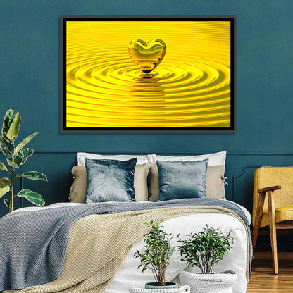 Golden Heart Ripples Wall Art