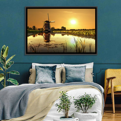 Dutch Windmill at Golden Hour Wall Art