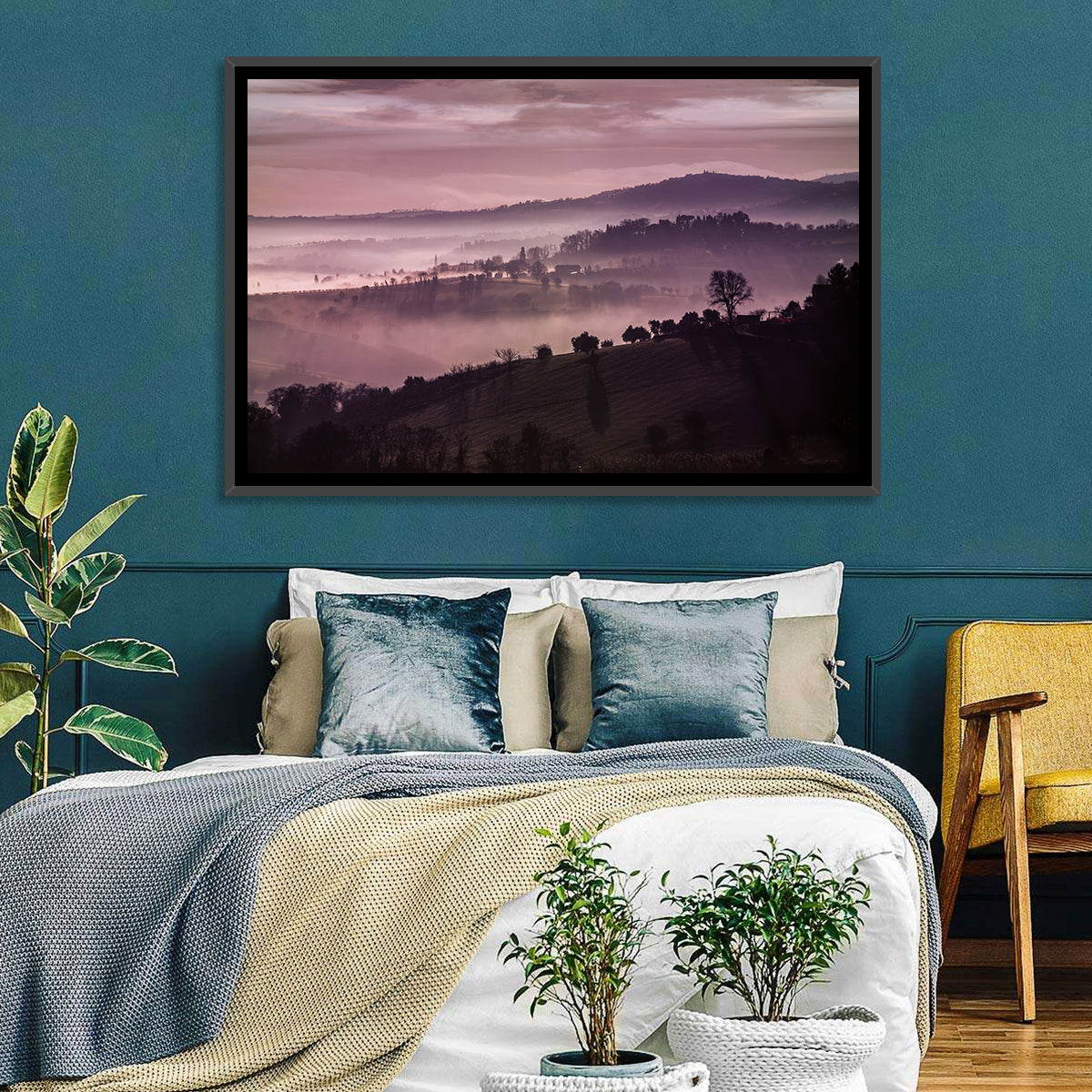 Misty Lavender Hills Wall Art