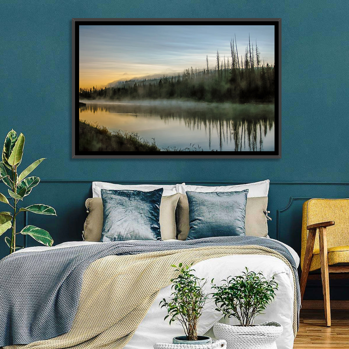 Yellowstone River Morning Mist Wall Art