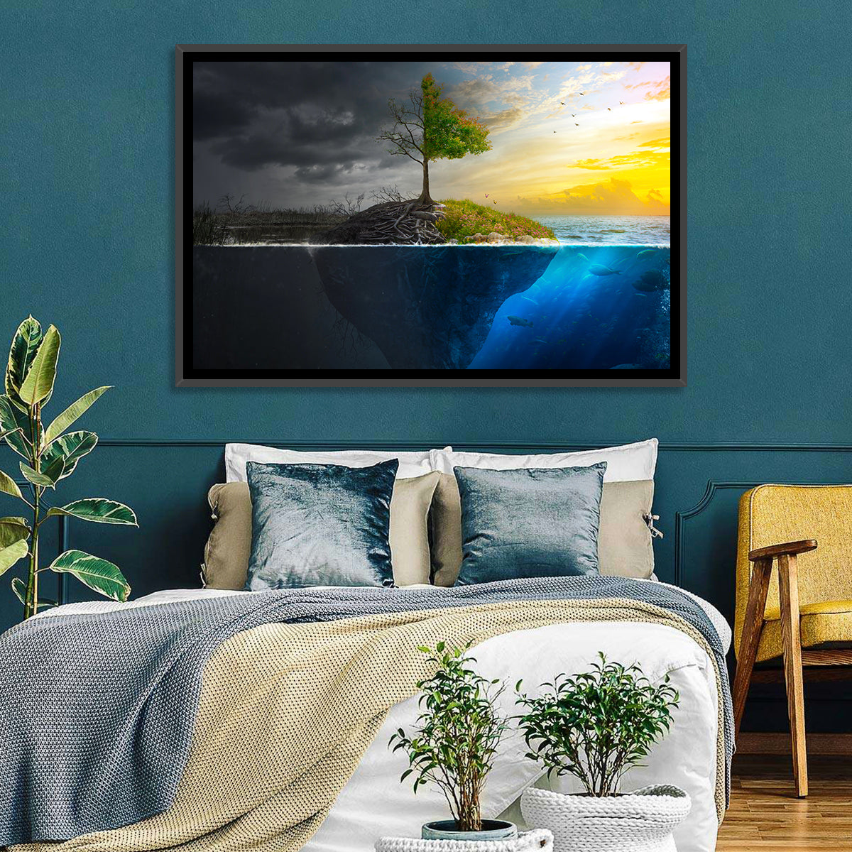 Split Island Tree of Duality Wall Art