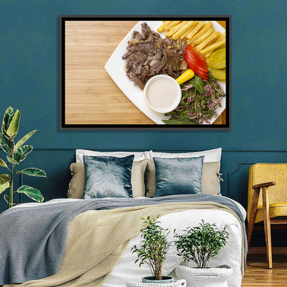 Shawarma and Fries Flat Lay Wall Art