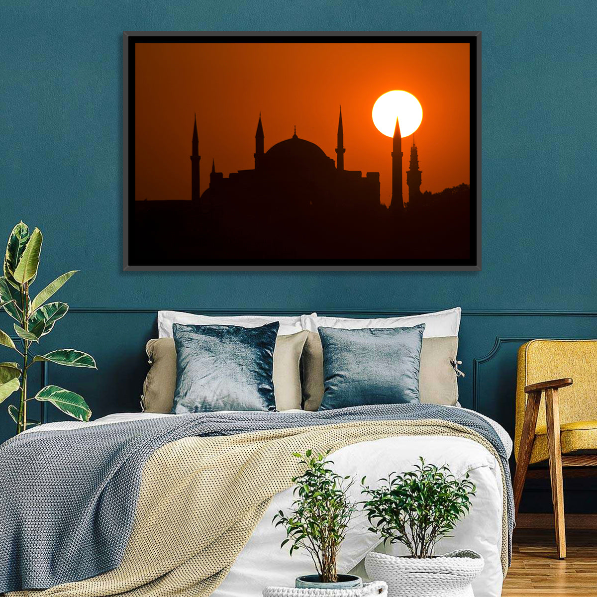 Hagia Sophia Silhouette at Sunset Wall Art