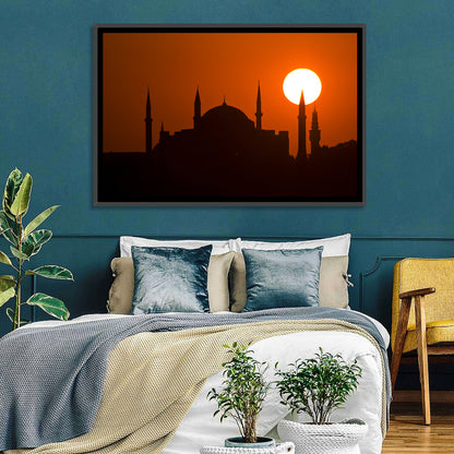 Hagia Sophia Silhouette at Sunset Wall Art