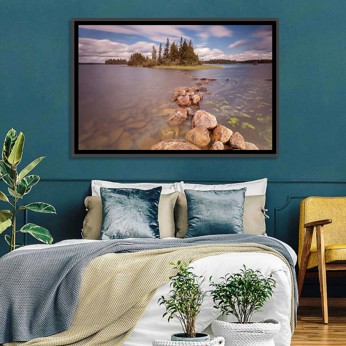 Lake Ontario Shoreline Wall Art in a room, landscape
