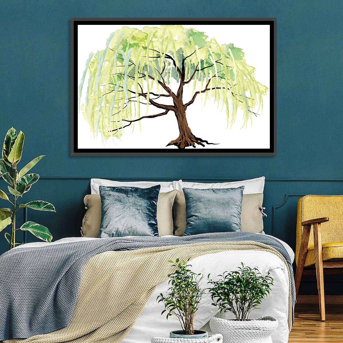 Weeping Willow Watercolor Sketch Wall Art