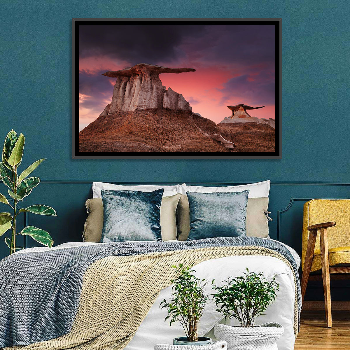 Wings Formation, Bisti Hoodoos Wall Art in a room, landscape