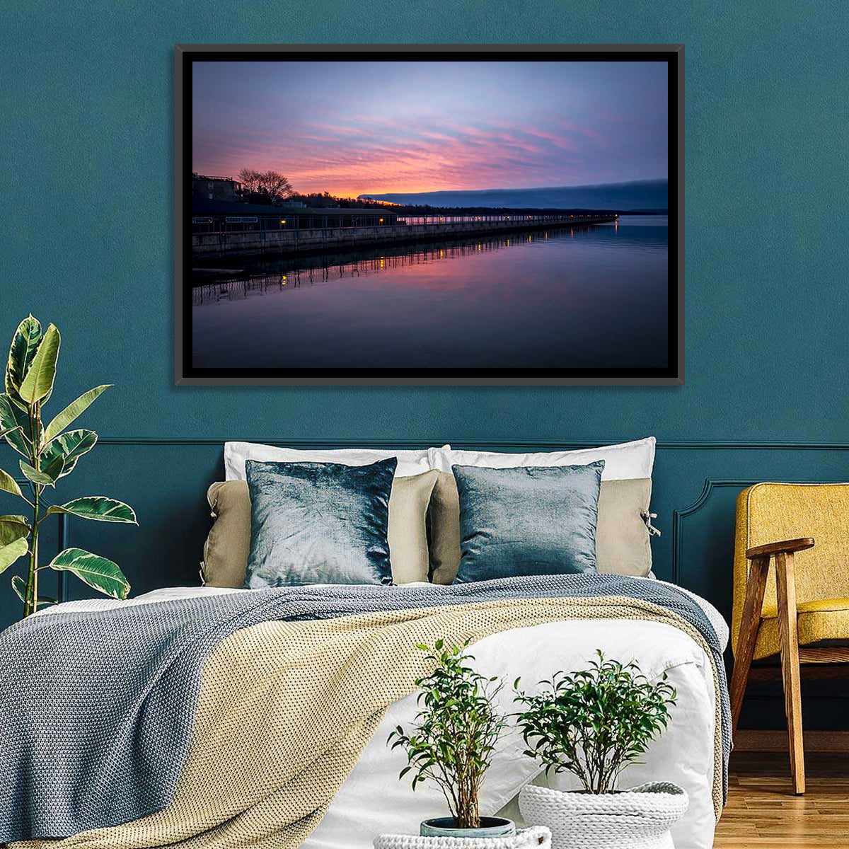 Skaneateles Lake Pier at Dusk Wall Art