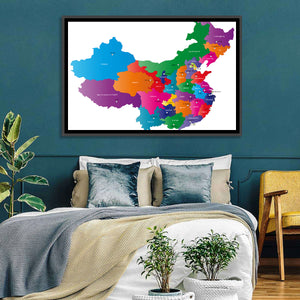 Coloured China Map Wall Art