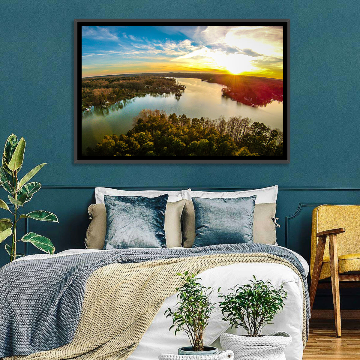 Lake Wylie Golden Sunset Wall Art