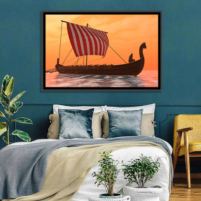 Viking Longship at Dusk Wall Art