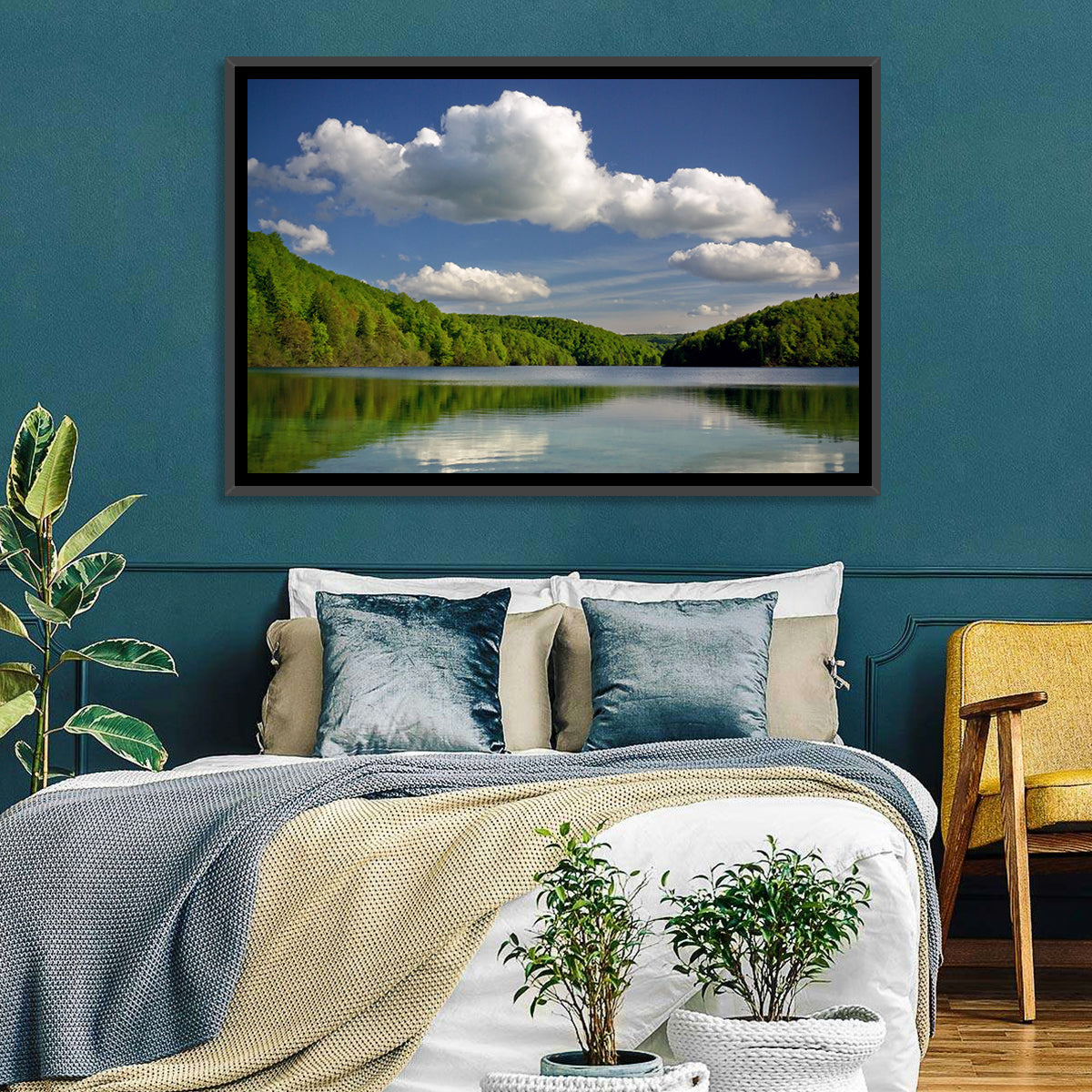 Plitvice Forest Lake Scene Wall Art