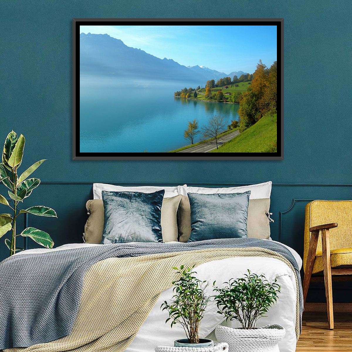 Lake Brienz Misty Shoreline Wall Art