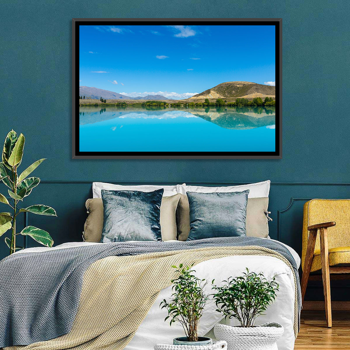 Lake Ruataniwha Wall Art in a room, landscape