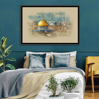 Dome of the Rock Watercolor Study Wall Art