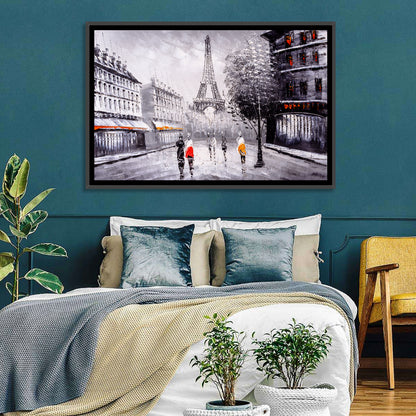 Paris Street with Eiffel Tower Wall Art